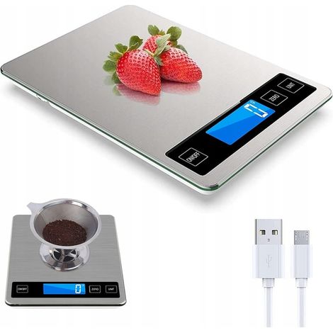 Wasserdichte elektronische Küchenwaage, hohe Präzision, 15 kg/1 g, USB