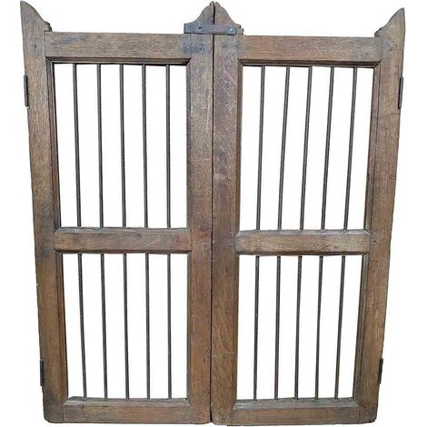 Puerta de madera acabado artesanal marrón 103x3x105 h cm