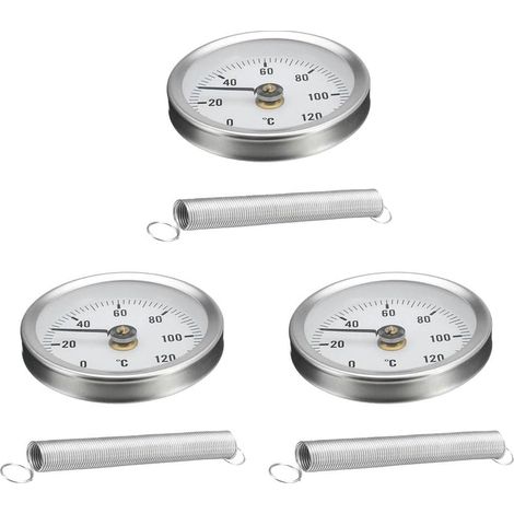 ZOLGINAH 3pcs 63mm Thermomètre De Tuyau à Jauge De Température Avec Ressort (1/5)