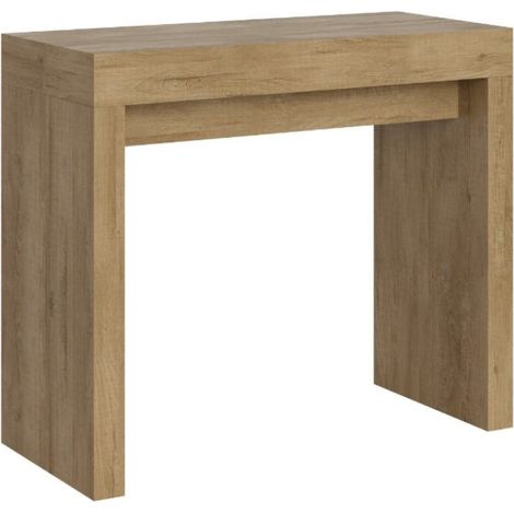 Console extensible bois clair 12 personnes 40 à 300cm Ribo-Support 2 pieds (1/5)