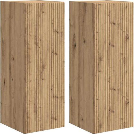 Maison Exclusive - Mobile TV da parete 2 pcs Rovere Artigianale 30 x 31 x 80 cm