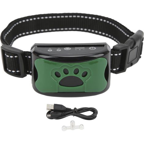 USB-wiederaufladbares Antibell-Hundetrainingshalsband, wasserdicht mit Vibrations- und Tonfunktion – Hundezubehör (1/5)