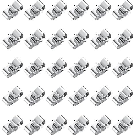 50 Stück Edelstahl-Kabelclips, silberfarbene Metall-Kabelclips, Kabelclips, Anhängerrahmen-Drahtklemmen, Kabelhalter mit Kabelbefestigung