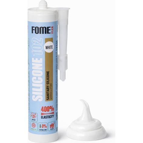Mastic silicone sanitaire FOME FLEX 102 blanc – acétique, étanchéité cuisine & salle de bain – anti-moisissure