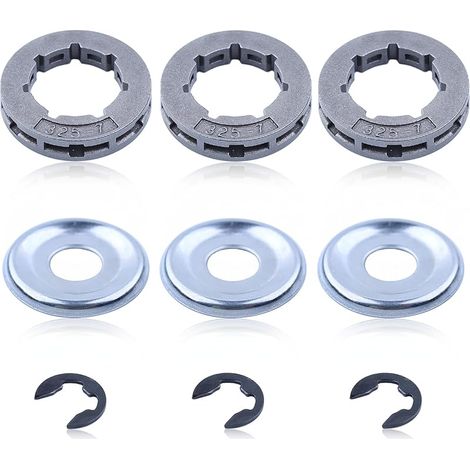 Pignon de Jante .325'' 7 Dents pour STIHL 021 024 025 028 MS 250 Tronçonneuse et Plus de Modèles, Roue à Chaîne à Anneau Universel 325 Bague Pignon Kit de Pièces de Rechange Accessoire