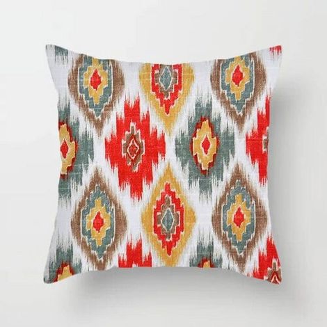 Taie D'oreiller - Coton Mélangé Lin - Style Marocain Bohème - Pour Canapé Chambre Bureau Extérieur - 40x40 cm (1/5)