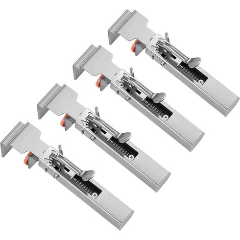 Pince Facade Tiroir, Pinces de Montage de Tiroir, Pince de fixation de tiroirs réglable en acier inoxydable, gabarit de quincaillerie d'armoire pour outils d'installation (4PCS) (1/5)