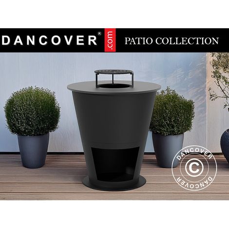 Bol à feu avec rangement pour bois, Ø74,5x80cm, Noir - Dancover