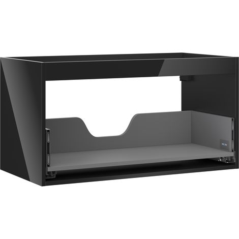 Mexen Box-A cuerpo del gabinete bajo lavabo 90 cm, 1 cajón, negro brillante - 91AX0-0900-470-1-70 (1/4)