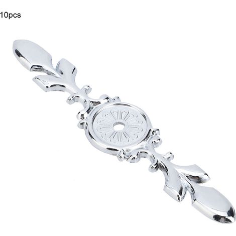 10 pièces plaques de propreté pour poignée de meuble en alliage de zinc style rétro, rosaces cache-vis à trou unique pour porte (1/5)