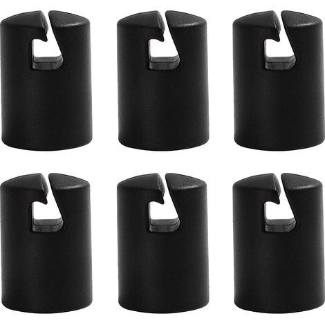 Confezione da 6 tappi per pali del trampolino a forma di G da 3,2 cm per sistema ad anello superiore in lamiera di acciaio piatta (nero, dimensioni: 6 pezzi)
