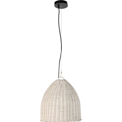 Suspension en rotin blanc esprit naturel - blanc (1/4)