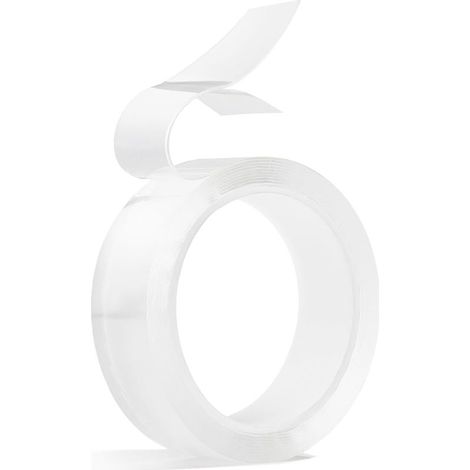 Ruban Adhésif Double Face Extra Fort Transparent Nano Tape 3m, 2 cm Ruban Adhesif Amovible Réutilisable (1/5)