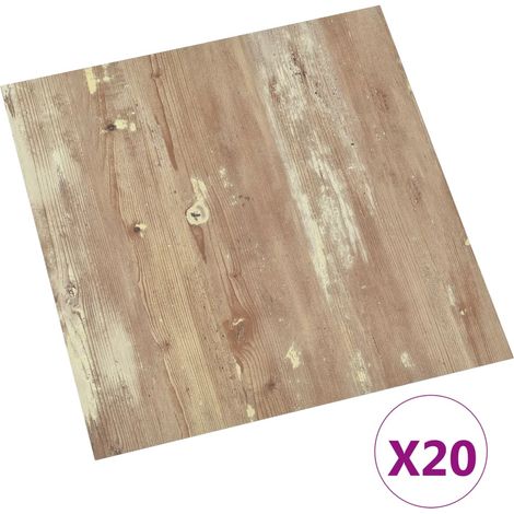 Plancher autocollant 20 unités PVC marron 1,86 m2 (1/5)