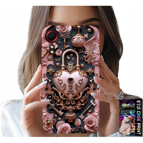 Hülle für Samsung Galaxy Xcover 5 – feminine, modische Muster, Herz-Rosen-Vorhängeschloss (1/5)