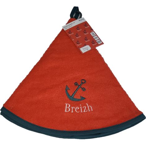 Essuie mains torchon rond 60 cm Ancre breizh bretagne