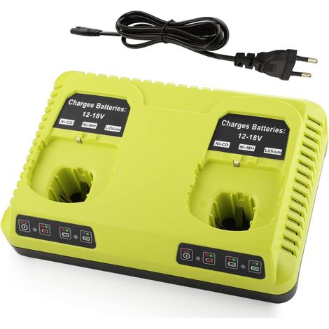Ladegerät für 6A 12V-18V Dual Port Ersatzladegerät für One+ P108 P107 P104 P105 P102 P103 Lithium-Ionen & Ni-Mh/Ni-CD Akku (1/5)