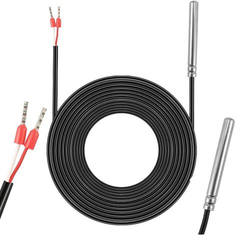 PT1000 Capteur De Température Étanche Sonde 3 M PT1000 Capteur de Température Solaire avec Câble en PVC +125 °C Température Numérique Étanche en Acier Inoxydable (1/5)
