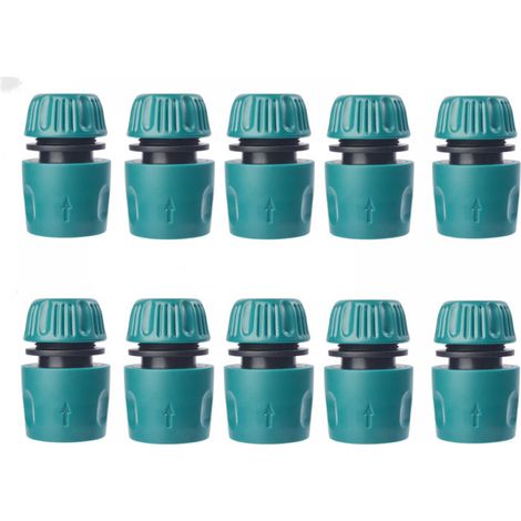 Raccord de tuyau d'arrosage - Raccord de robinet durable - Pour machines à laver - Robinet de tuyau d'arrosage - 10 pièces, vert (1/5)