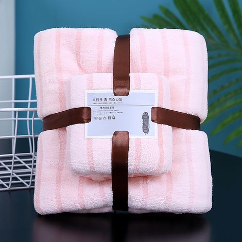 Serviette De Bain - Serviette Visage - 100 % Coton - Haute Absorption - Pour Salle De Bain Gym Plage Spa - Lot De 2 Pièces (1 Serviette De Bain 70x140 Cm + 1 Serviette Visage 35x75 Cm) (1/3)