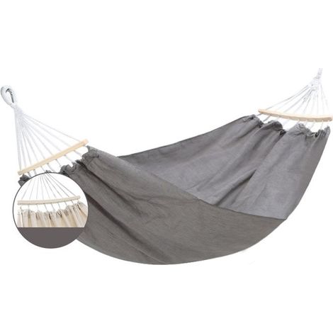 Hamac de Camping - HAWUJ - Gris - Pour Intérieur avec Simple Renfort Anti-renversement (1/5)