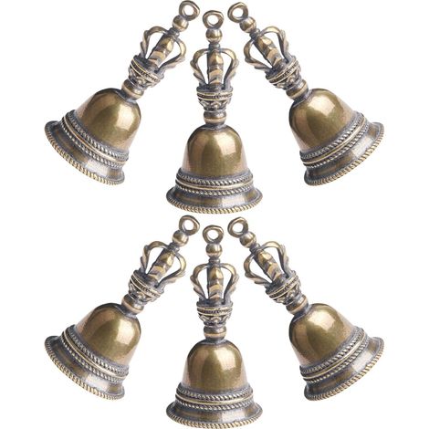 de 6 Pendentifs Clochette Vintage en Laiton Patin Petites (1/5)
