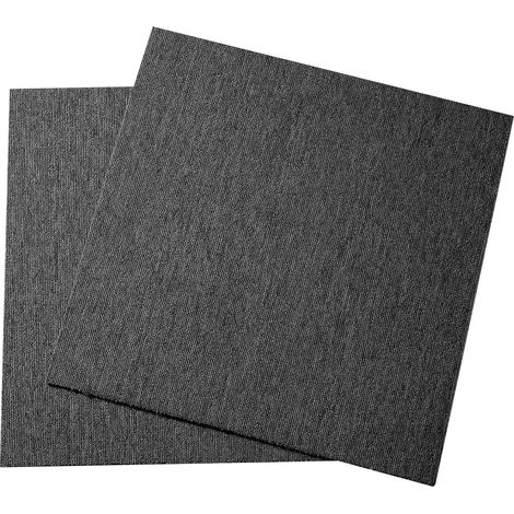 Dalles de Moquette Réutilisables 50x50 cm avec Mousse Intégrée, Pose Facile DIY pour Chambre, Salon, Intérieur et Extérieur (20 Dalles, Gris Foncé) (1/5)