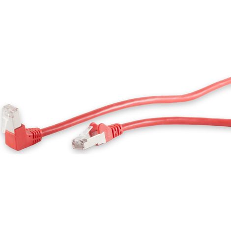 Câble patch CAT.6 S-IMPULS, S/FTP, 90° droit, 0,25 m, rouge