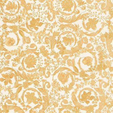 Papier peint or baroque Tapisserie moderne Papier peint intissé et embossé Facile à appliquer Idéal pour salon (1/2)