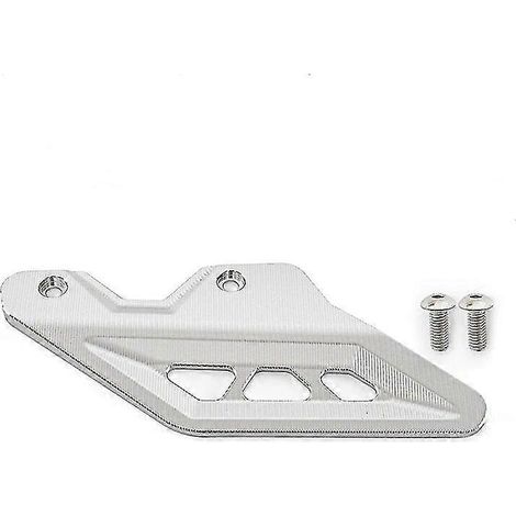 Bracingo Unterer Kettenschutz aus Aluminium, Motorrad/Roller, Schwarz/Silber/Rot, passend für Ducati Desert X 2022–2023 – Silber