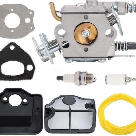 Kit carburateur, durites, filtre air compatible Husqvarna 36 41 136 137 137E 141