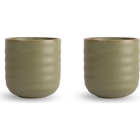 Glühweinbecher, 2 Stück, Steingut, 0,18 l, Durchmesser 7 x 7,5 cm, grün, Ellen / Sagaform (1/5)