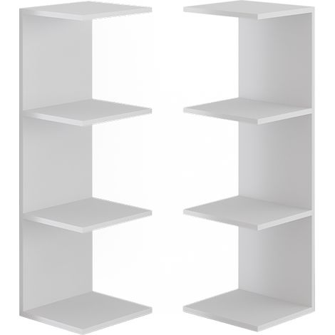 Libreria da parete Paolo, Bianco, 30 x 95 cm Set di 2, Vicco