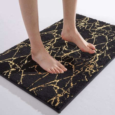 Rutschfeste Matte mit Marmoreffekt für Badezimmer, 50 x 80 cm, Teppich mit Marmormuster, leichte, luxuriöse Anti-Rutsch-Matte, Badezimmerteppich