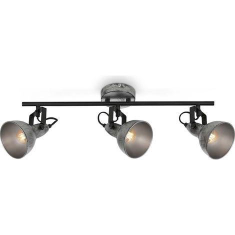 Deckenleuchte Retro 3xE14 dreh-& schwenkbar 40W Metall Antik-silber Briloner