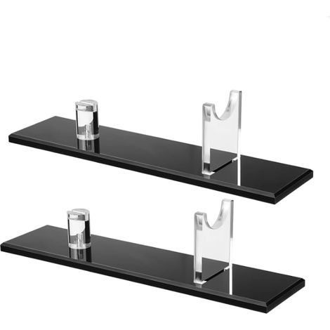 Soporte fijo de mesa para cuchillos de 2 piezas, soporte individual de acrílico para exhibición de cuchillos decorativos (base negra) (1/5)