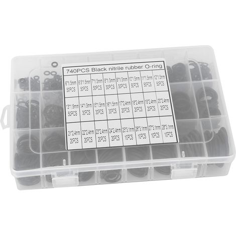740-teiliges O-Ring-Set aus Gummi, perfekte Abdichtung, verschleißfest, -40 °F bis 248 °F, wasserdicht, Sortiment an Dichtungsringen (1/5)