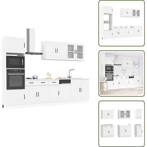 Ensemble d'armoires cuisine 7pcs Kalmar blanc bois d'ingénierie - Ensemble D'armoires De Cuisine - Ensemble D'armoires De Cuisine - Ensemble D'armoires - Armoire De Cuisine (1/5)