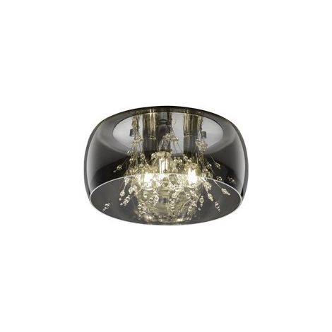 Plafoniera CRYSTEL vetro trasparente cromo 34cm 3xE14 Trio