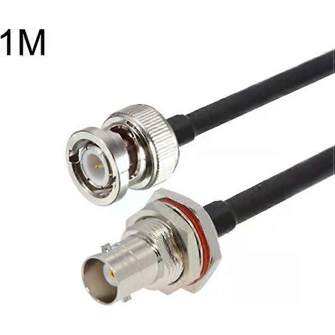 Câble adaptateur coaxial BNC étanche femelle-mâle RG58, longueur 1 m (1/4)