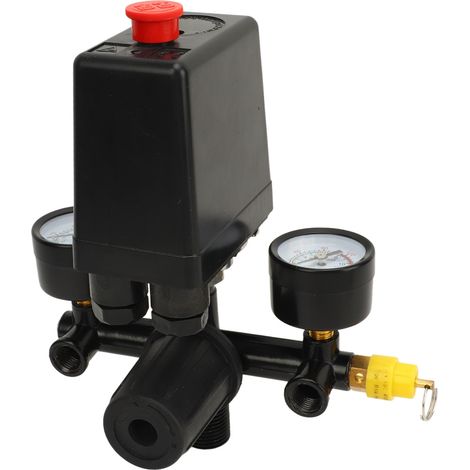 Kit compresseur d'air avec pompe, accessoires CE + FBANG + support tout noir + vanne à boisseau sphérique (1/5)