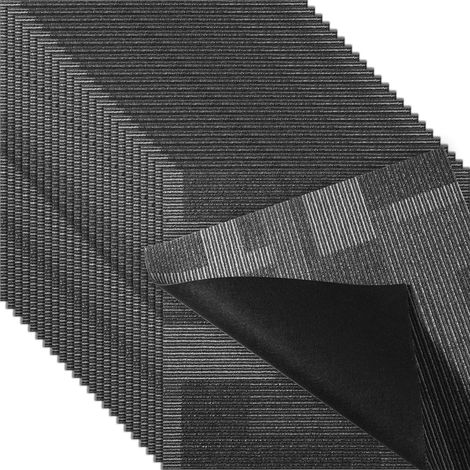 Dalles de moquette réutilisables 60x60 cm avec sous-couche, confortables et faciles à poser pour salon et chambre, 24 pièces (1/5)
