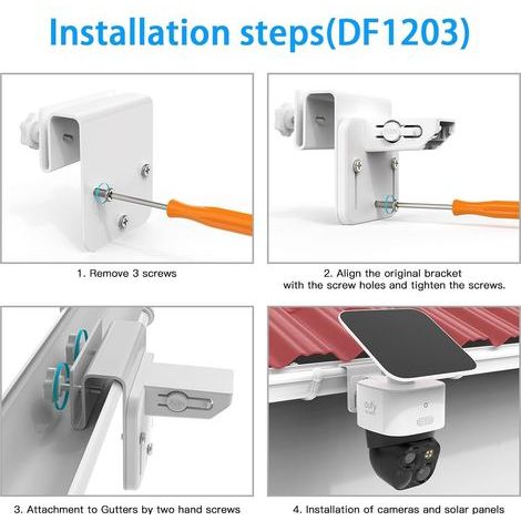 Soporte de montaje para cámara de seguridad Solocam S340/S330 - Soporte de aluminio impermeable para canaleta (1/5)