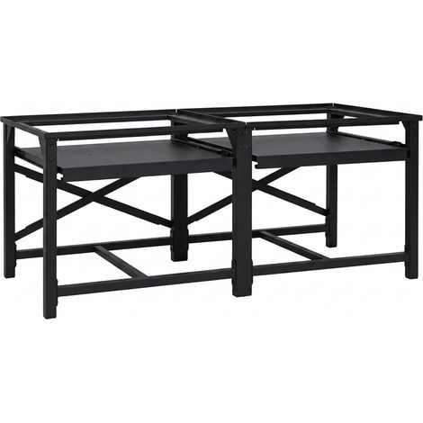 Pedestal para Lavadora 2 pcs Negro 120 x 56 x 52 cm Acero vidaXL