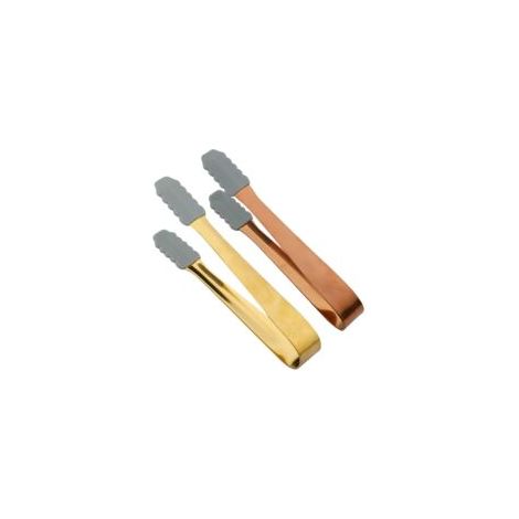 Zuckerzange, 2er-Set, silber-schwarze Eiswürfelzange, 13,3 x 1,6 cm - Crezuo