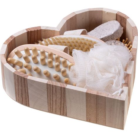 Geschenkkorb mit Spa-Set, Massage-Waschlappen, Geschenkartikeln – 5 Artikel (1/5)