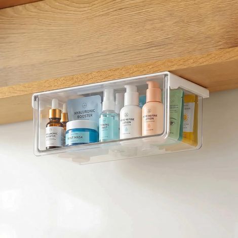 Tiroir Coulissant Placard, Tiroir Sous Bureau, Transparent (1/5)