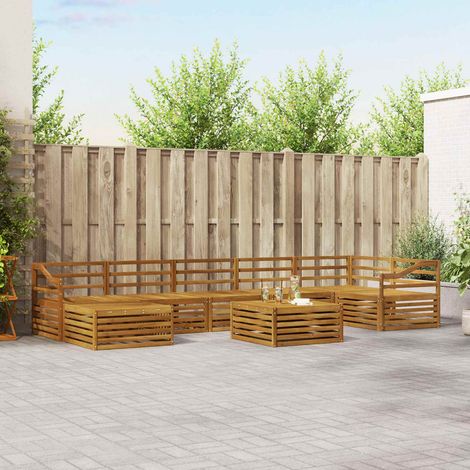 vidaXL Outdoor-Sofagarnitur 8 pcs Natur (1/5)