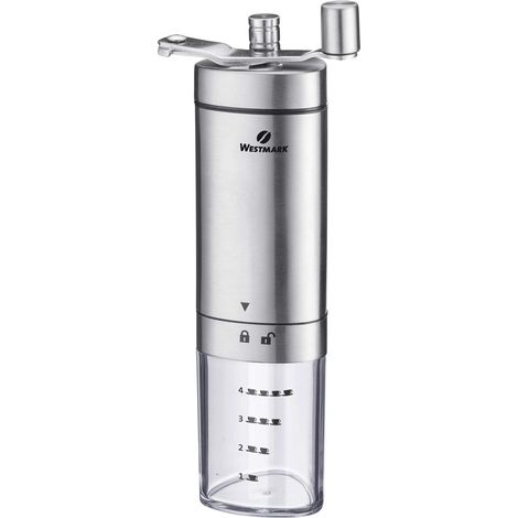 Westmark Macinacaffè manuale con macinino in ceramica, fino a 4 tazze di caffè, con scala graduata, Brasilia, lunghezza: 20,5 cm, acciaio inox/ceramica, 24902260 (1/5)