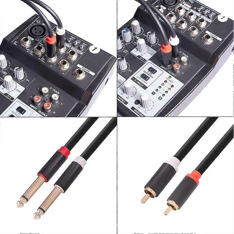 Adaptateur/convertisseur de câble audio RCA mâle double vers 6,35 mm mâle double, compatible avec les haut-parleurs, les tables de mixage et les amplificateurs. (1/5)